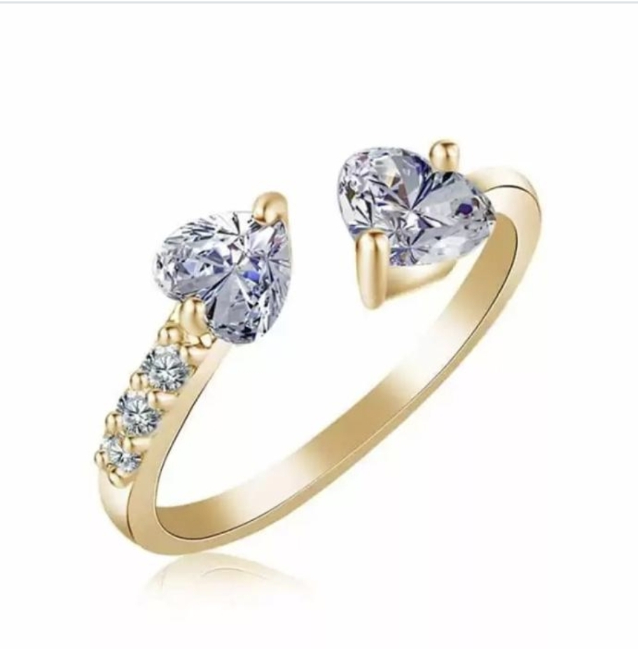 Female Heart Ring Fashion Style silver Gold